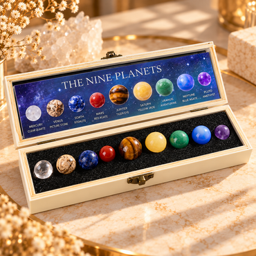 9 Planets Crystal Sphere Set Solar System Gift