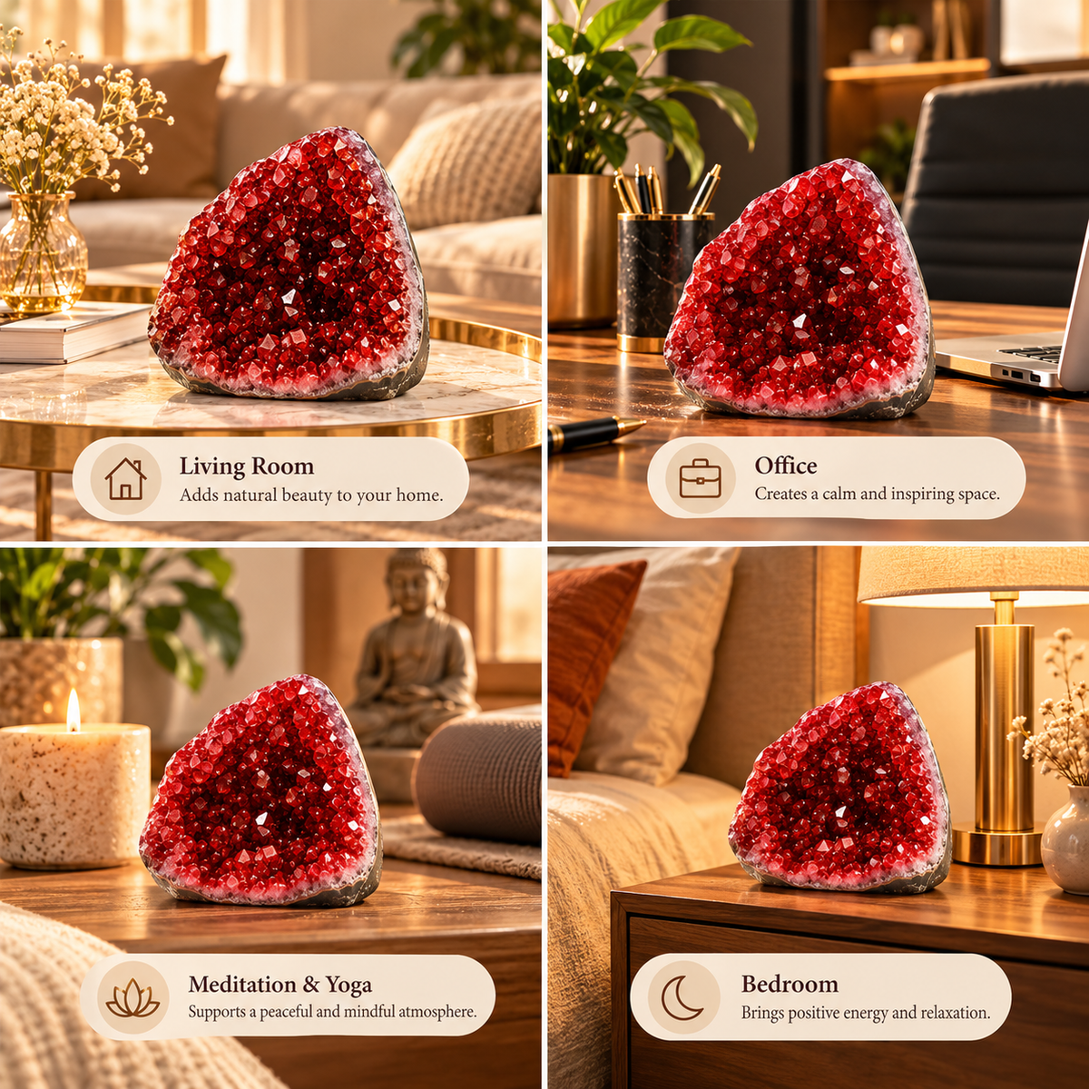 Red Amethyst Geode – Reiki & Home Décor