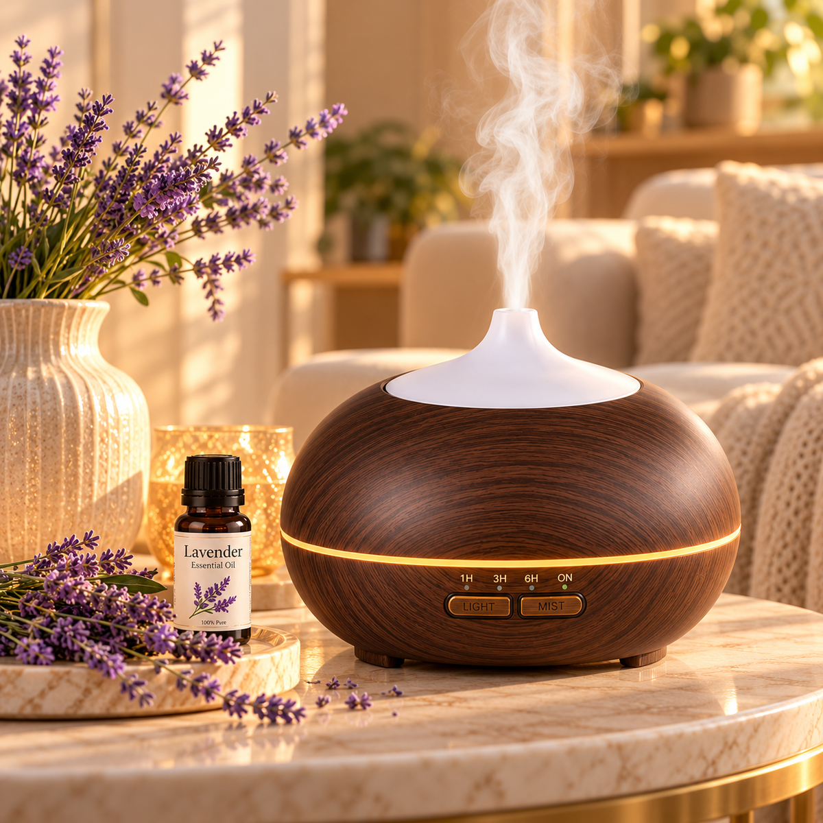 500ml Wood Grain Essential Oil Diffuser