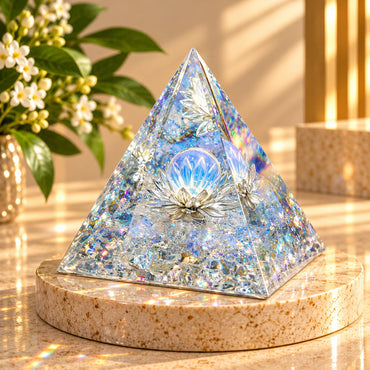 White Lotus Orgone Pyramid – Sacred Energy & Harmony