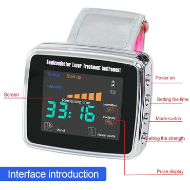 Laser Wrist Watch Hypertension Diabetes Rhinitis Sinusitis