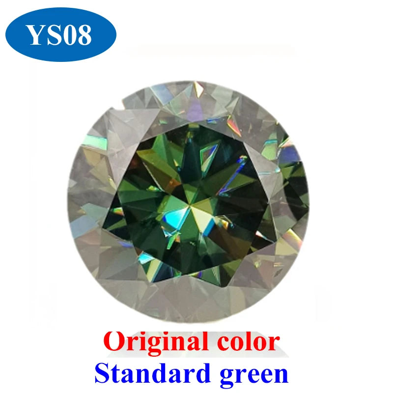 DJMAX 0.5-3ct Pink Red Royal Blue Green Moissanite Loose Stone Excellent Cut 5/6.5/8/9mm Original Moissanite Diamond Stones