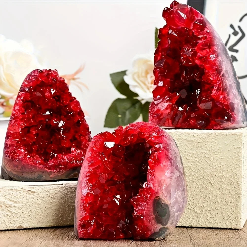 Ruby Red Crystal Geode