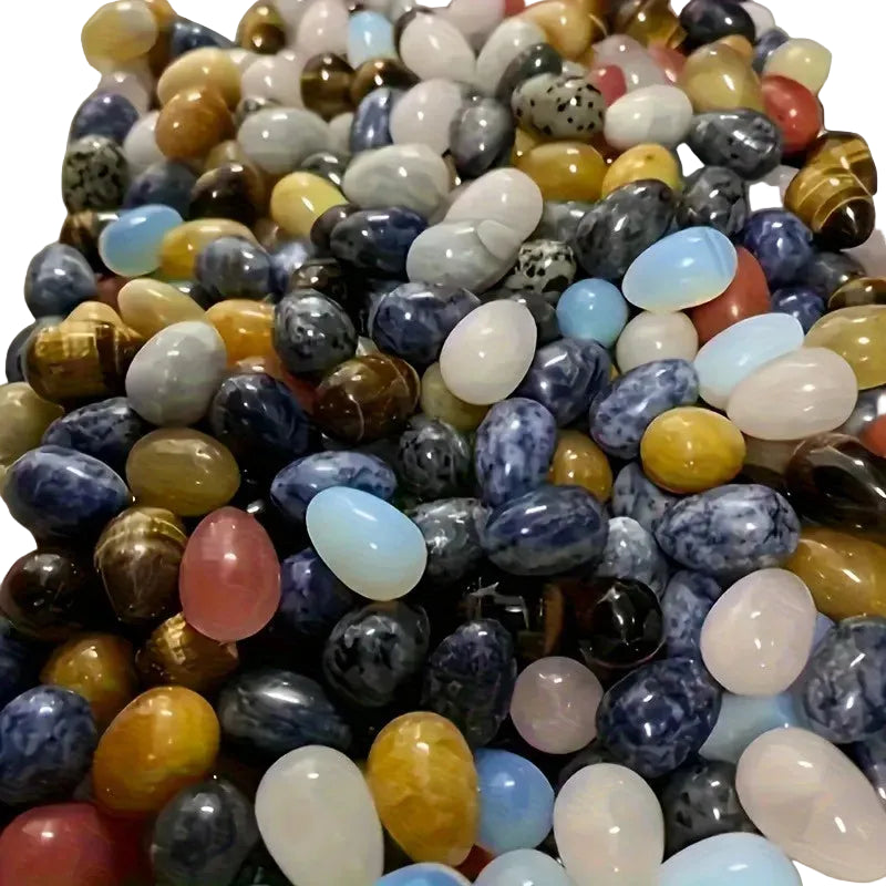Natural Crystal Egg Stones – 12-Piece Set