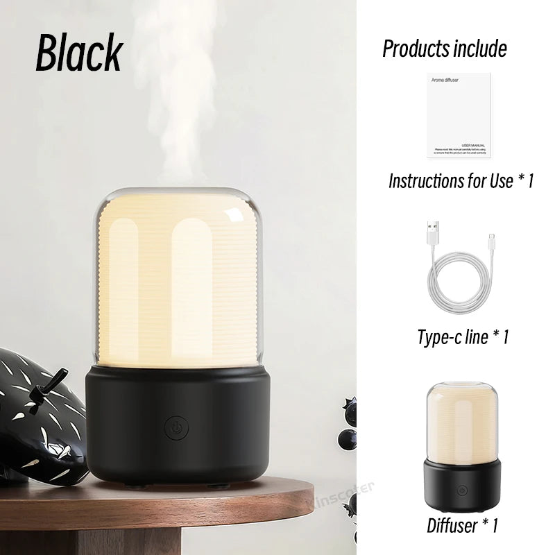 KINSCOTER Portable Mini Aroma Diffuser USB Air Humidifier Essential Oil Night Light Cold Mist Maker Sprayer for Home Gift