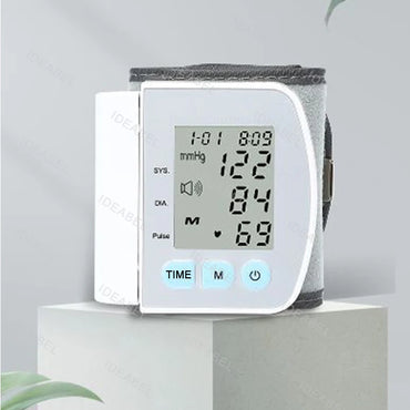 Voice Broadcast Smart LCD Screen Wrist Blood Pressure Monitor