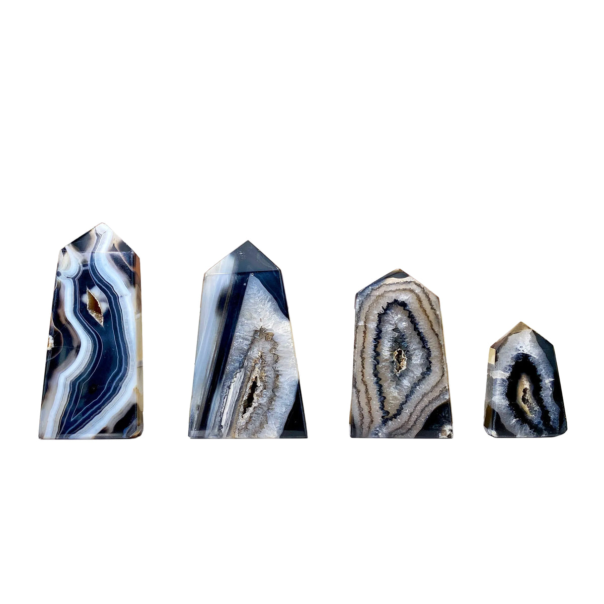 Natural Black Onyx Agate Geode – Crystal Stone