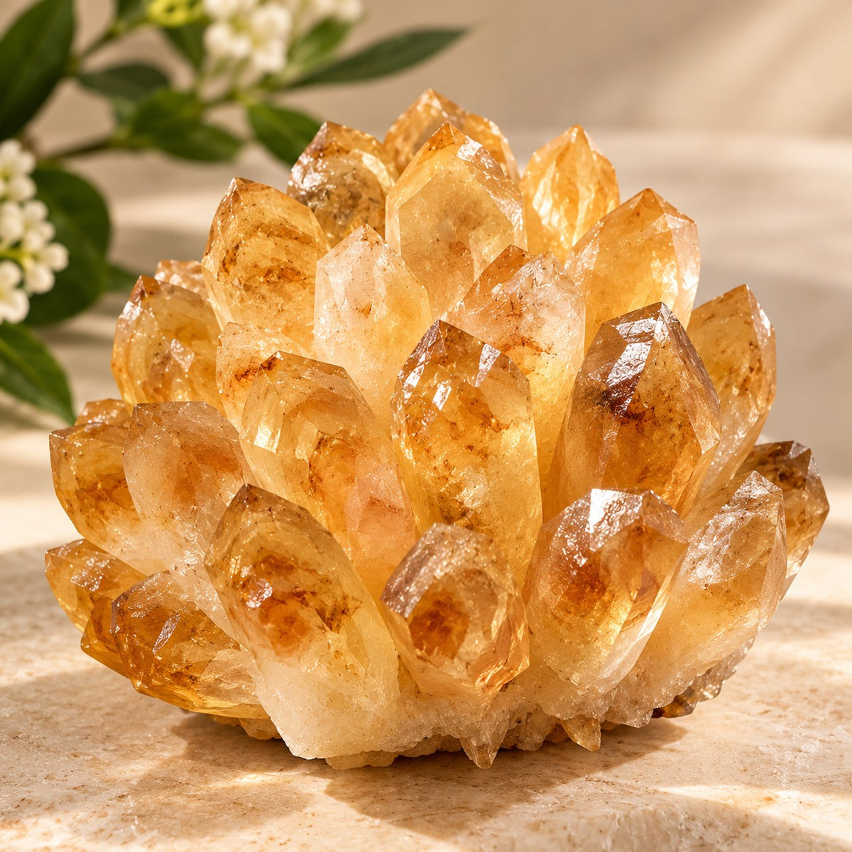 Natural Citrine Quartz Cluster – Abundance & Prosperity