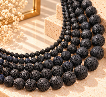 Natural Black Lava Stone Beads – Jewelry Making