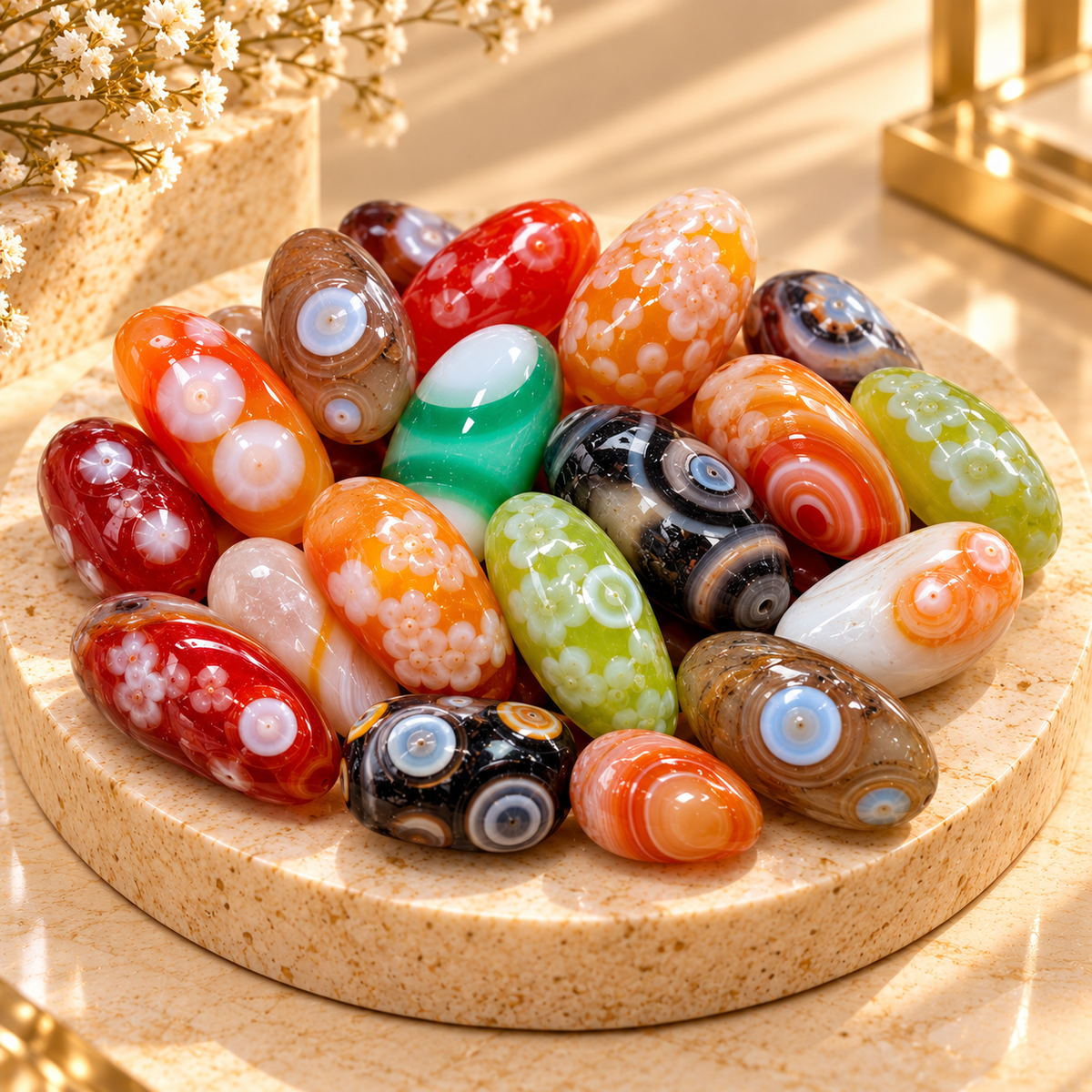 Natural Sardonyx Agate – 7-Piece Stone Set