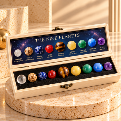 9 Planets Crystal Sphere Set  Solar System Gift