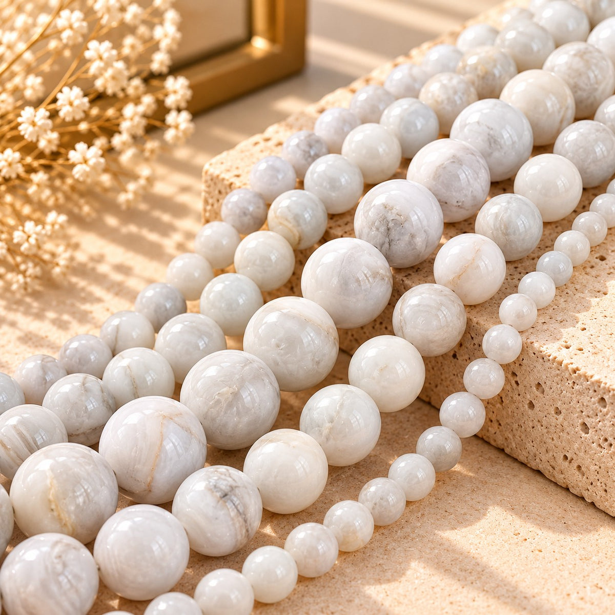 White Crazy Agate Beads for Jewelry Making