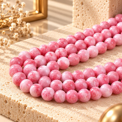 Light Pink Rose Jasper Beads for Jewelry Making