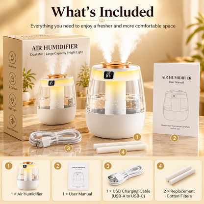 Dual Mist Air Humidifier – 1.3L