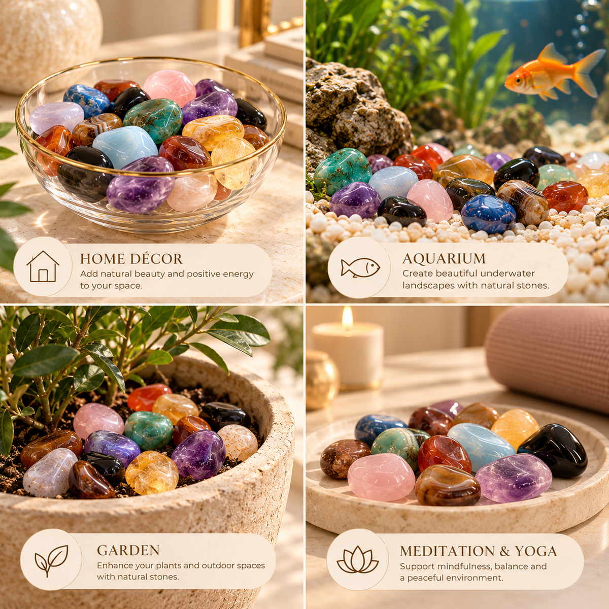 Natural Tumbled Crystals & Gemstones