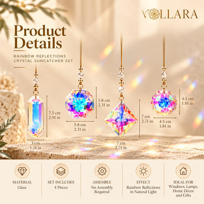 Rainbow Reflections – Crystal Suncatcher Set