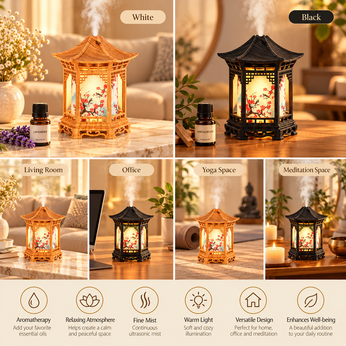 Chinese Pavilion Humidifier – Ambient Night Light