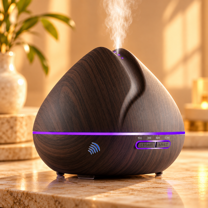 Ultrasonic Aroma Diffuser – Remote Control & LED Light
