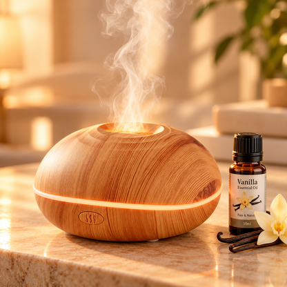 Flame Aroma Diffuser – 200ml Wood Grain