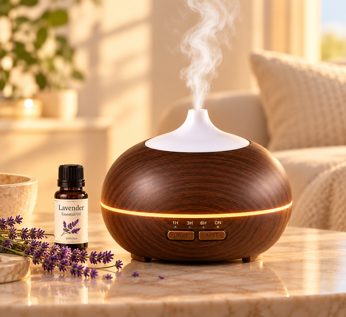 500ml Wood Grain Essential Oil Diffuser