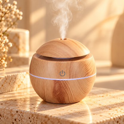 Wood Grain Mini Aroma Humidifier - 300 ml