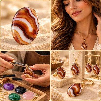Natural Oval Gemstone Cabochon Crafted for Jewelry
