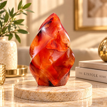 Natural Red Agate & Carnelian Flame