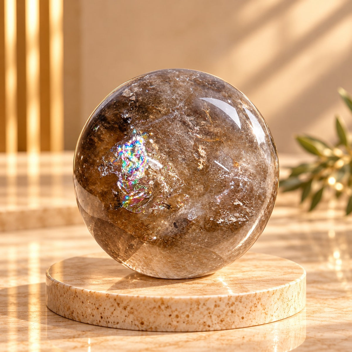 Rainbow Smoky Quartz Sphere – Natural Crystal