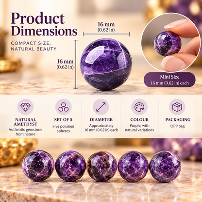 Amethyst Harmony – 5 Crystal Pieces