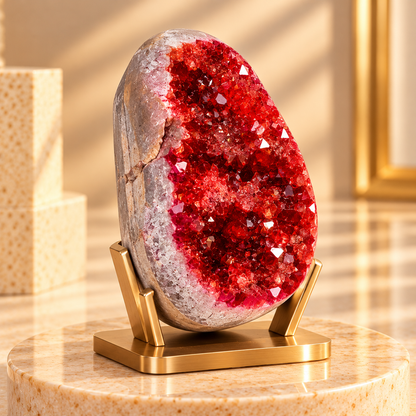 Red Amethyst Geode – Reiki & Home Décor