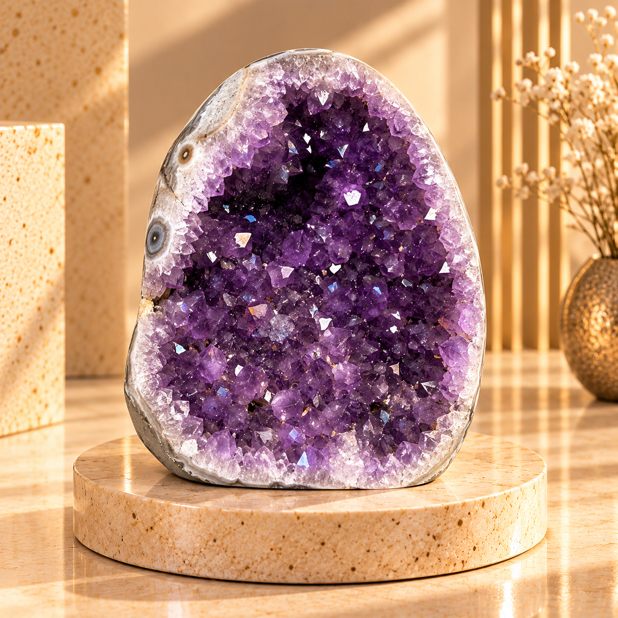 Natural Uruguay Amethyst Geode – Purple Crystal Cluster