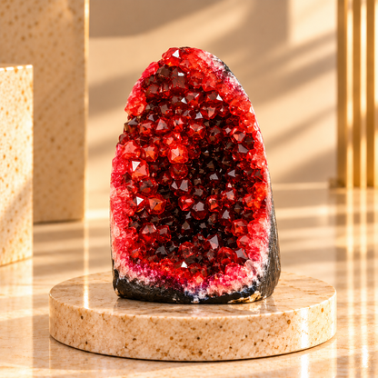 Ruby Red Crystal Geode