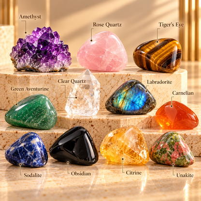 60-Piece Natural Mineral Collection – With Geology Guide