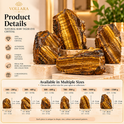 Natural Raw Tiger Eye Crystal – Reiki & Home Décor