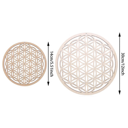 14cm Wooden Wall Sign Flower of Life Shape Laser Cut Wood Wall Art Home Decor Coasters Craft Making Sacred Geometry Ornament
