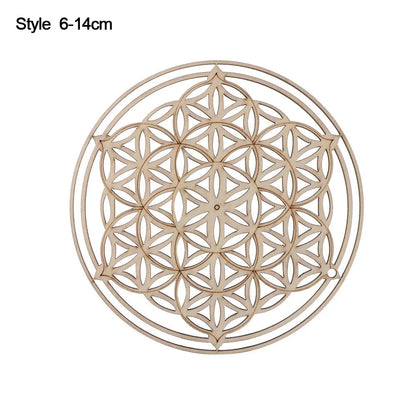 14cm Wooden Wall Sign Flower of Life Shape Laser Cut Wood Wall Art Home Decor Coasters Craft Making Sacred Geometry Ornament
