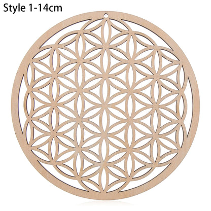 14cm Wooden Wall Sign Flower of Life Shape Laser Cut Wood Wall Art Home Decor Coasters Craft Making Sacred Geometry Ornament