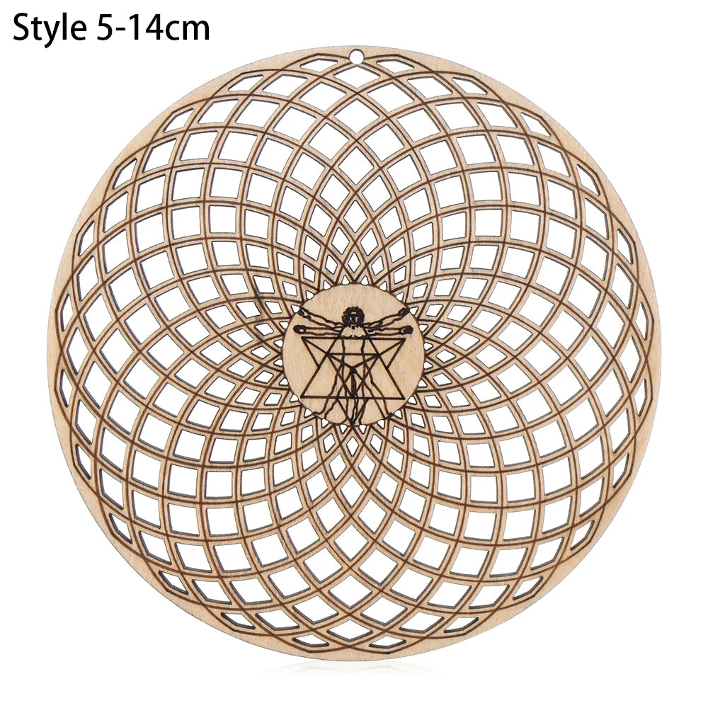 14cm Wooden Wall Sign Flower of Life Shape Laser Cut Wood Wall Art Home Decor Coasters Craft Making Sacred Geometry Ornament