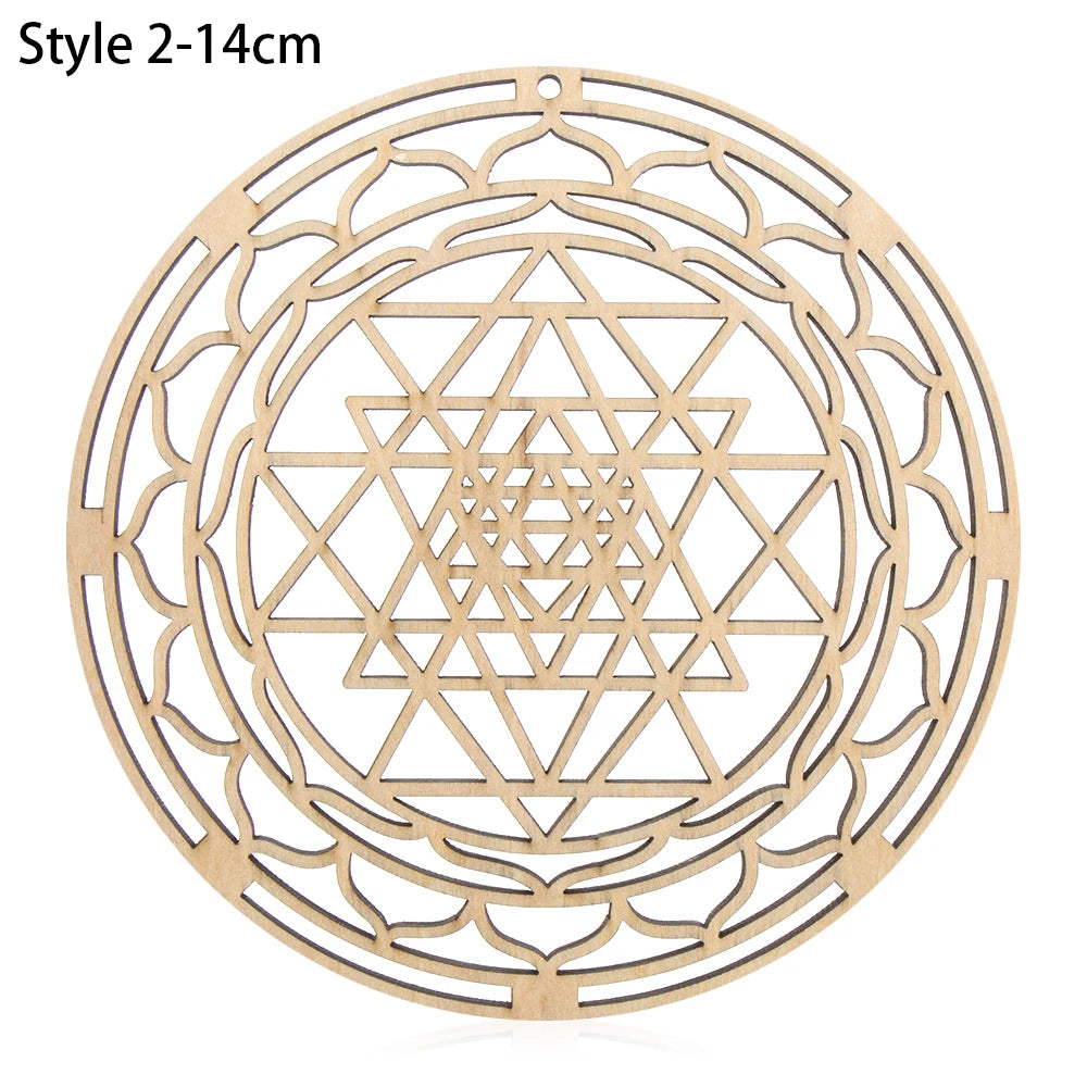 14cm Wooden Wall Sign Flower of Life Shape Laser Cut Wood Wall Art Home Decor Coasters Craft Making Sacred Geometry Ornament