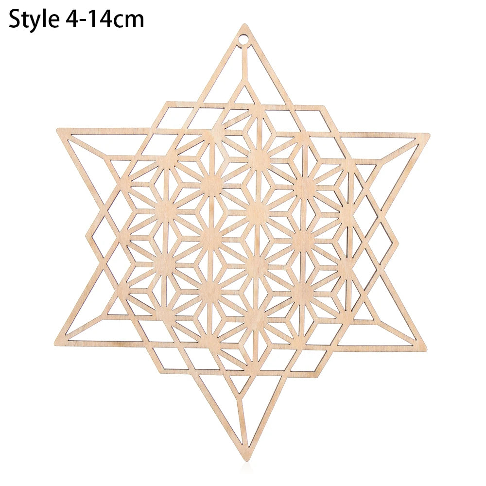 14cm Wooden Wall Sign Flower of Life Shape Laser Cut Wood Wall Art Home Decor Coasters Craft Making Sacred Geometry Ornament