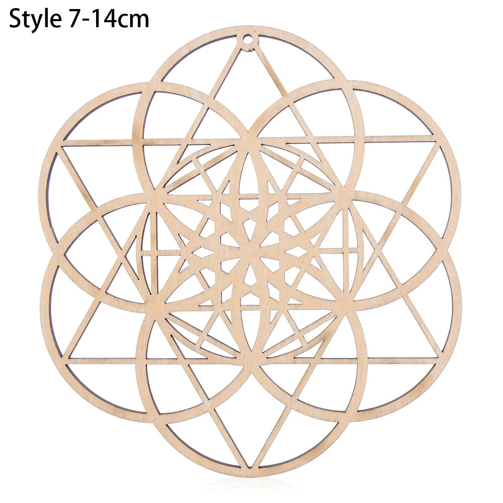 14cm Wooden Wall Sign Flower of Life Shape Laser Cut Wood Wall Art Home Decor Coasters Craft Making Sacred Geometry Ornament