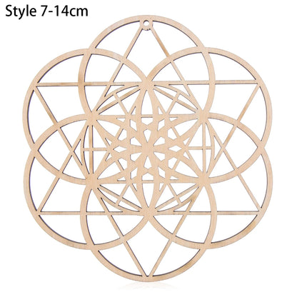14cm Wooden Wall Sign Flower of Life Shape Laser Cut Wood Wall Art Home Decor Coasters Craft Making Sacred Geometry Ornament