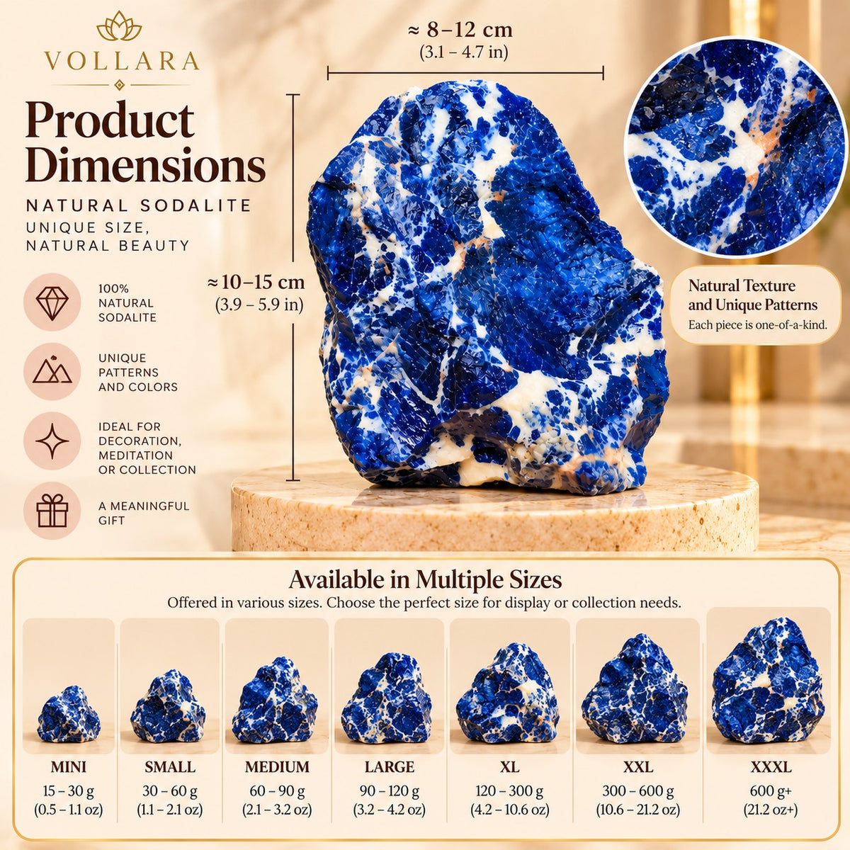 Natural Dark Blue Sodalite – Raw Healing Crystal Specimen