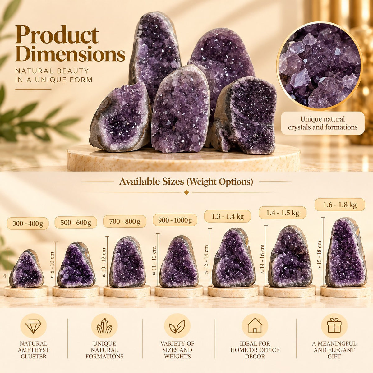 Natural Amethyst Cluster – Spiritual Energy & Home Décor