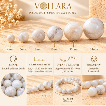 White Crazy Agate Beads for Jewelry Making