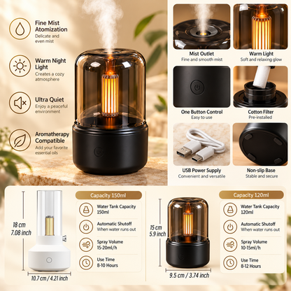 Mini Aroma Diffuser – 120ml Ambient Light