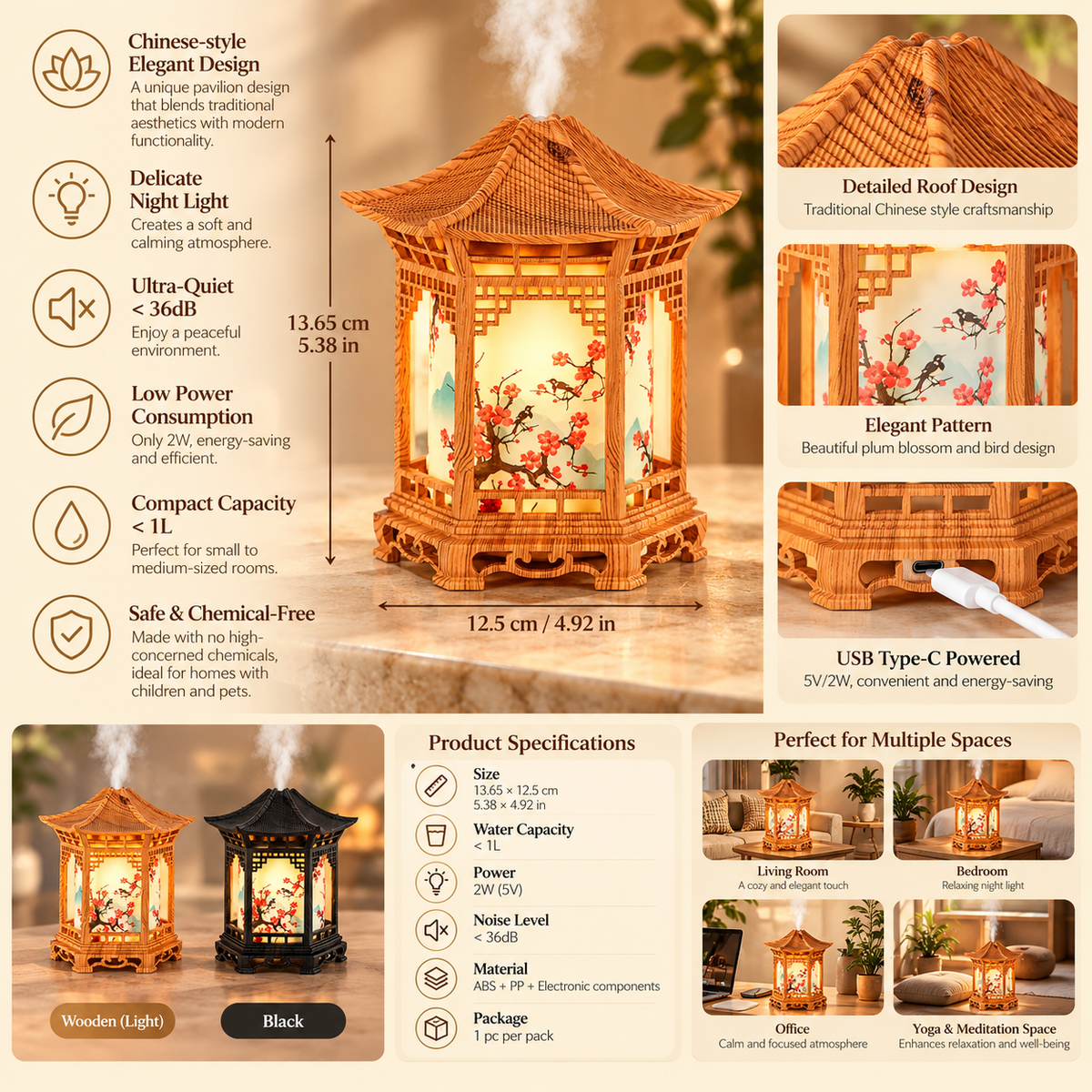 Chinese Pavilion Humidifier – Ambient Night Light