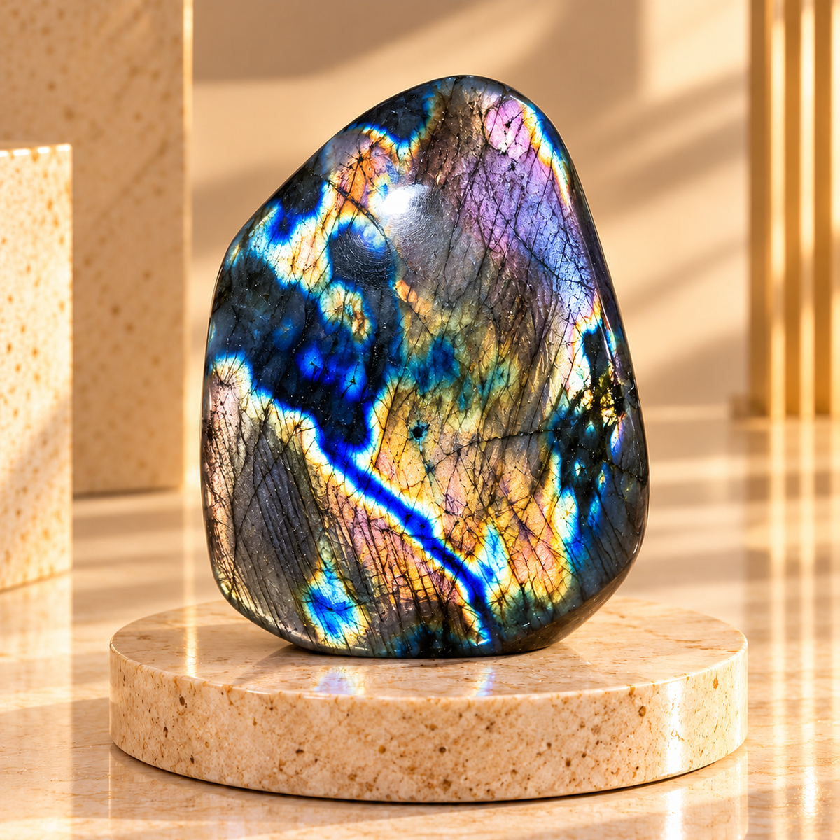 Natural Rainbow Labradorite – Freeform Crystal for Reiki & Décor