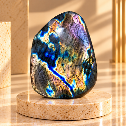 Natural Rainbow Labradorite – Freeform Crystal for Reiki & Décor