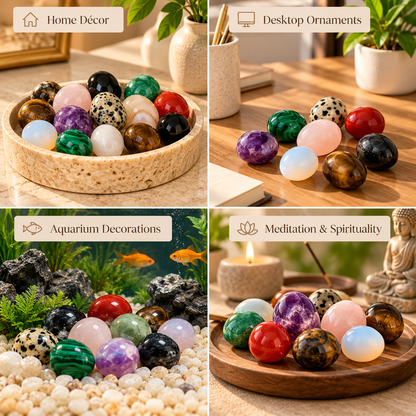 Natural Crystal Egg Stones – 12-Piece Set